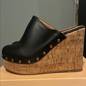 Black Wedge Platform Clogs